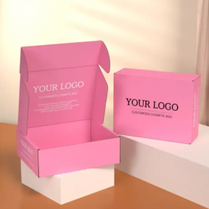 Custom Pink Cosmetics packaging box